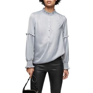 REISS COMO LONG SLEEVE BLOUSE NORDIC BLUE 
